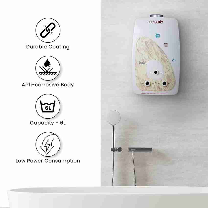 Blowhot 6 L Gas Water Geyser (BL-102 Auto CUT-OFF LPG Gas Geyser Instant Warm  Water Flow 2 Year Warranty, Ivory) Price in India - Buy Blowhot 6 L Gas  Water Geyser (BL-102