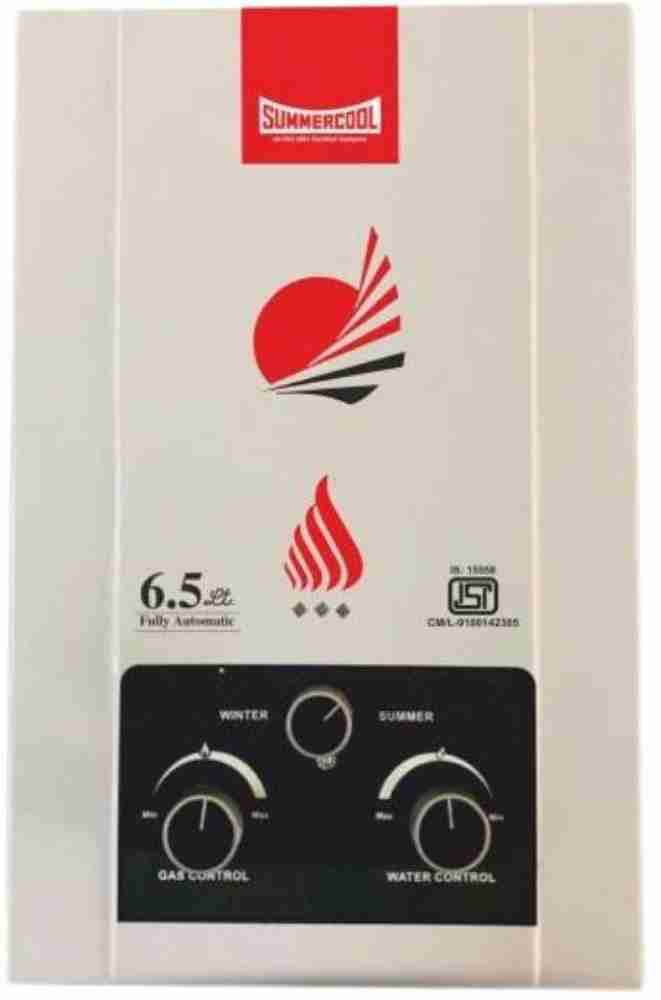 Summercool 6.5 L Gas Water Geyser (Gas Gyeser 333, White) Price in India -  Buy Summercool 6.5 L Gas Water Geyser (Gas Gyeser 333, White) online at  Flipkart.com
