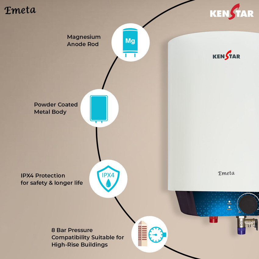 Kenstar 25 L Storage Water Geyser (Emeta, WHITE u0026 BLACK) Price in India -  Buy Kenstar 25 L Storage Water Geyser (Emeta, WHITE u0026 BLACK) online at  Flipkart.com