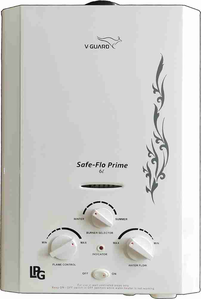 V-Guard 6 L Gas Water Geyser (SAFE-FLOW PRIME, White) Price in India - Buy V -Guard 6 L Gas Water Geyser (SAFE-FLOW PRIME, White) online at Flipkart.com