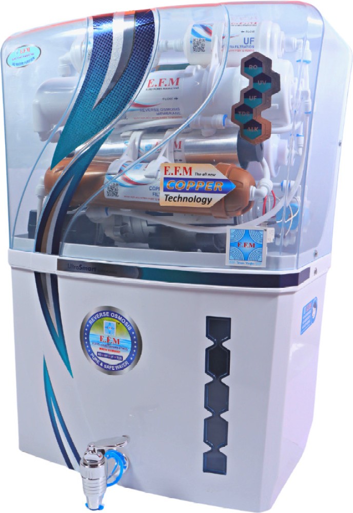 E.F.M Blue Ocean Water Purifier Regular Domestic RO System 10 L RO + UV +  UF + TDS Water Purifier - E.F.M 