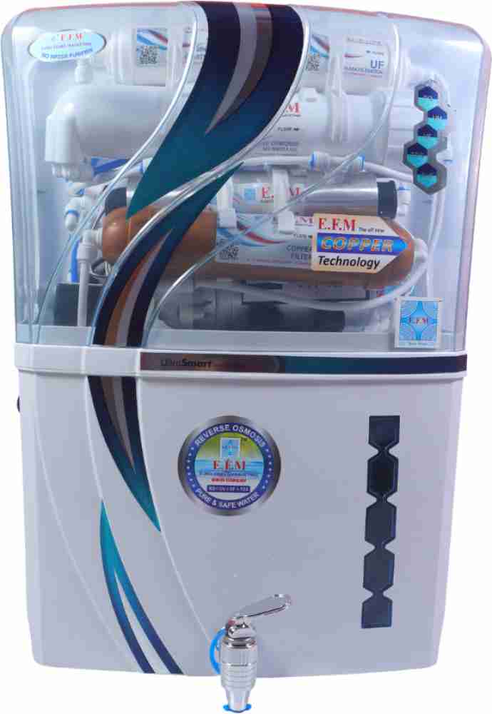 E.F.M Blue Ocean Water Purifier Regular Domestic RO System 10 L RO + UV +  UF + TDS Water Purifier - E.F.M 