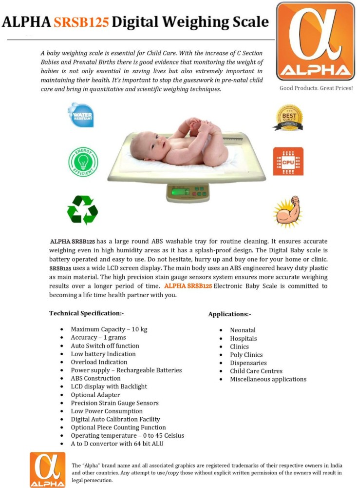 Sahyog Wellness Digital Baby Weighing Scale for Newborn, Infant Weight