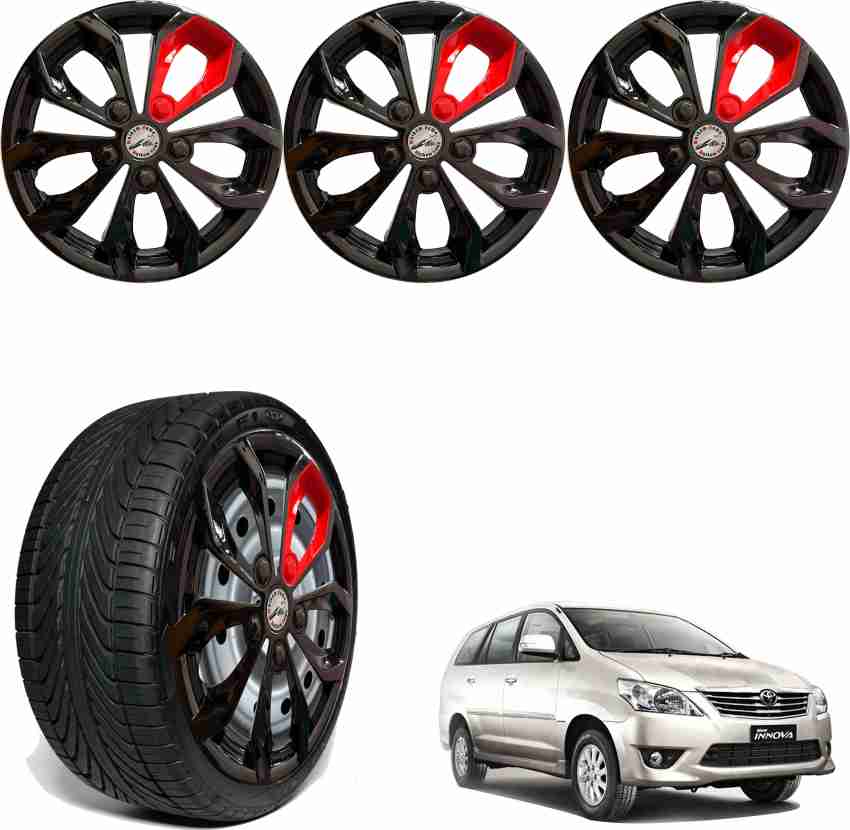 WolkomHome Wheel cap, Hub Cap Silver Black Red Ring Car