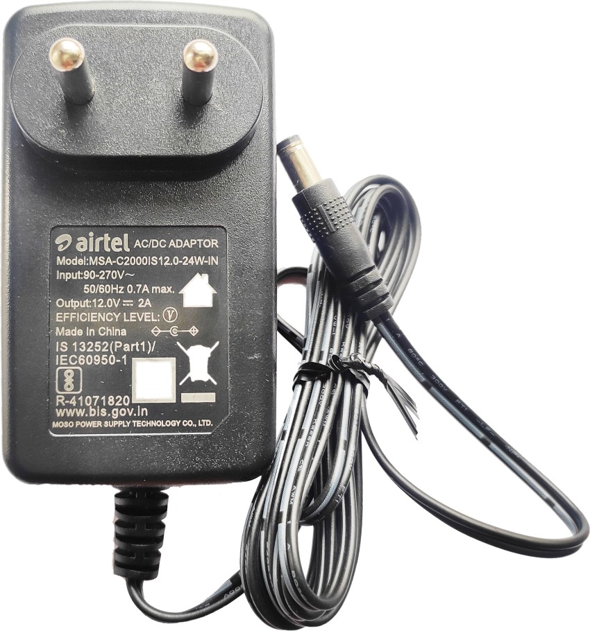 OM SAKTHI ENTERPRISES - Airtel Dth Original Adapter Volt 2 HD Box Worldwide Adaptor black - Price India | Flipkart.com