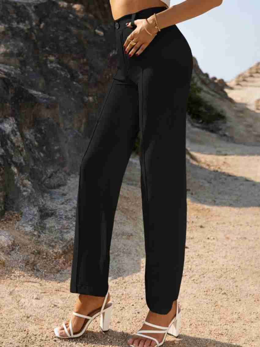 KOTTY Regular Fit Women Black Trousers