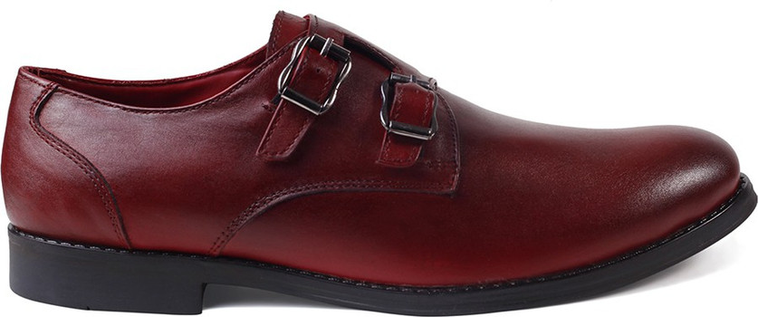 Shumael Cherry Leather Double Monk 