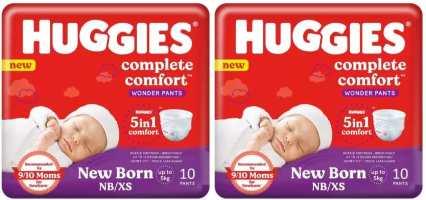 Buy Huggies Wonder Pants Extra Small  New Born XS  NB Size Diaper Pants  Combo Pack of 2 24 Count With Bubble Bed Technology For Comfort  XS 48  Pieces Online