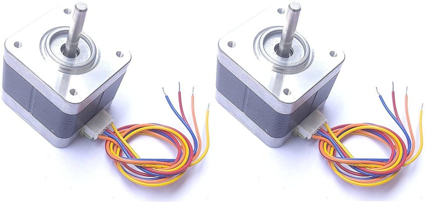 DS Robotics Nema-17 4 Kg-cm 2-Phase 4-Wire Bipolar Stepper Motor 1. 8 Deg  with 23MM Shaft for CNC Robotics DIY Projects 3D Printer (2 Piece)  Electronic Components Electronic Hobby Kit Price in