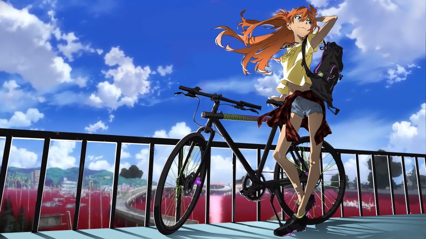 Athah Anime Neon Genesis Evangelion Asuka Langley Sohryu Bike 13*19 inches  Wall Poster Matte Finish Paper Print - Animation & Cartoons posters in  India - Buy art, film, design, movie, music, nature