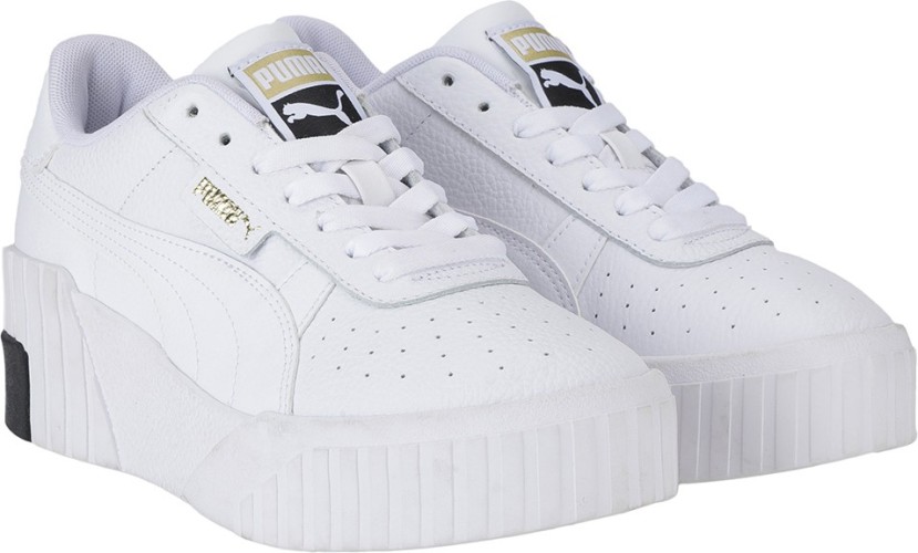 puma cali wedge sneakers in white