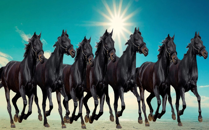 Vastu Seven Running Horses|-High Resolution -300 GSM- (18 x 12) Paper Print - Decorative, Animals posters in India - Buy art, film, design, movie, music, nature and educational paintings/wallpapers at Vastu Seven Running Horses|-High Resolution -300 GSM- (18 x 12) Paper Print - Decorative, Animals posters in India - Buy art, film, design, movie, music, nature and educational paintings/wallpapers at