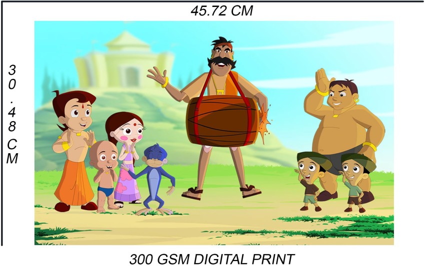 Chota Bheem Wall Sticker | Friends Cartoon| Cartoon Sticker Poster|Wall  Décor | Self Adhesive Poster- 300GSM Paper Poster (Multicolor) Paper Print  - Animation & Cartoons posters in India - Buy art, film,