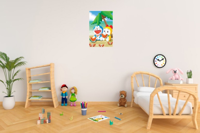 Doremon Cartoon Poster|Doremon And Doremi -Kids Poster-Poster For Kids  room| Self Adhesive Poster - 300 GSM - Glossy/Matte/Art Paper Print -  Decorative posters in India - Buy art, film, design, movie, music,