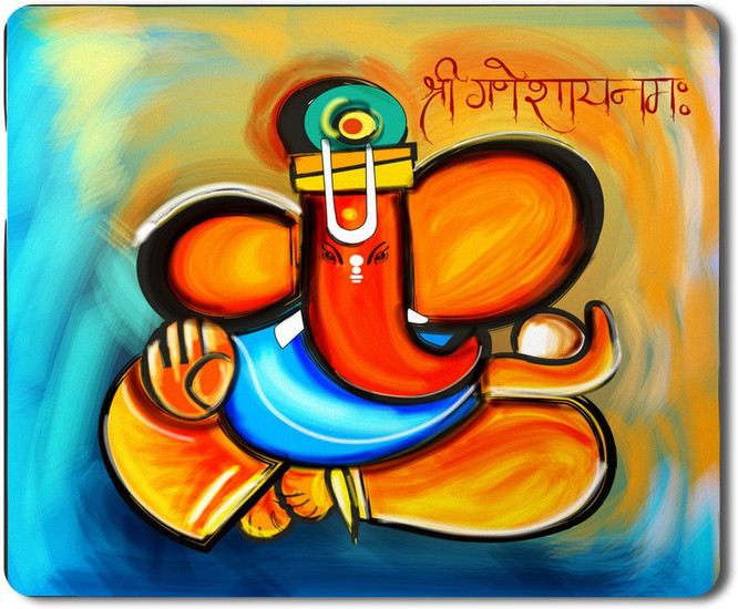 5 ACE ganesh ji cartoon postesd Printed Designer Premium Rubber Base Mouse pad for Laptop| Inches Mousepad - 5 ACE : 5 ACE ganesh ji cartoon postesd Printed Designer Premium Rubber Base Mouse pad for Laptop| Inches Mousepad - 5 ACE :