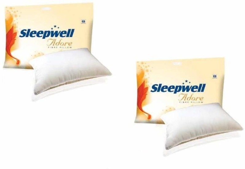 sleepwell microfibre solid sleeping pillow pack of 2