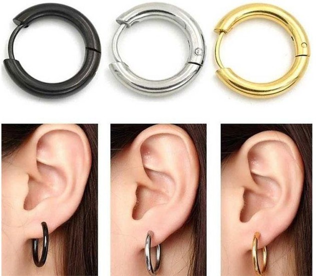36 Large Hoops  Mens Earrings ideas  men earrings mens earrings hoop  earrings