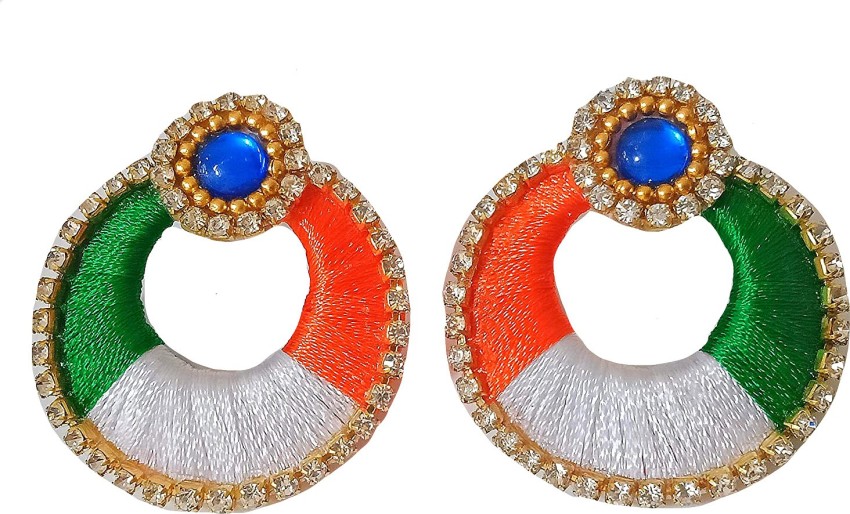 Maroon Colored SilkResham Thread Jhumka Earrings  Amazonin Fashion
