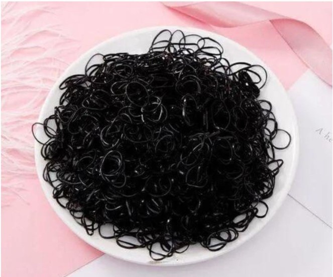 Disco hair band cotton rubber Black band Hair rubber bands for women   Girls pack of