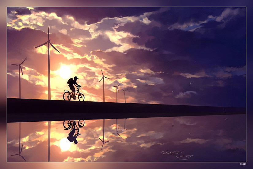 Anime Sky Cycling Matte Finish Poster P-15417 Paper Print - Animation & Cartoons posters in India - Buy art, film, design, movie, music, nature and educational paintings/wallpapers at Anime Sky Cycling Matte Finish Poster P-15417 Paper Print - Animation & Cartoons posters in India - Buy art, film, design, movie, music, nature and educational paintings/wallpapers at