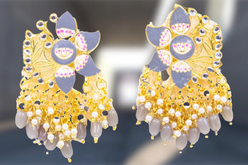 Buy GoldToned Earrings for Women by ZAVERI PEARLS Online  Ajiocom