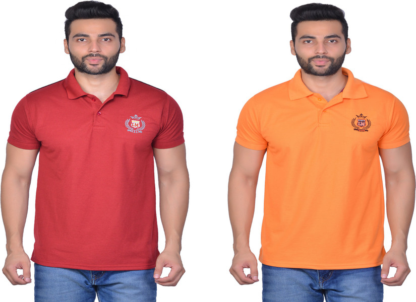 Buy Cousin's Solid Men Polo Neck Maroon 
