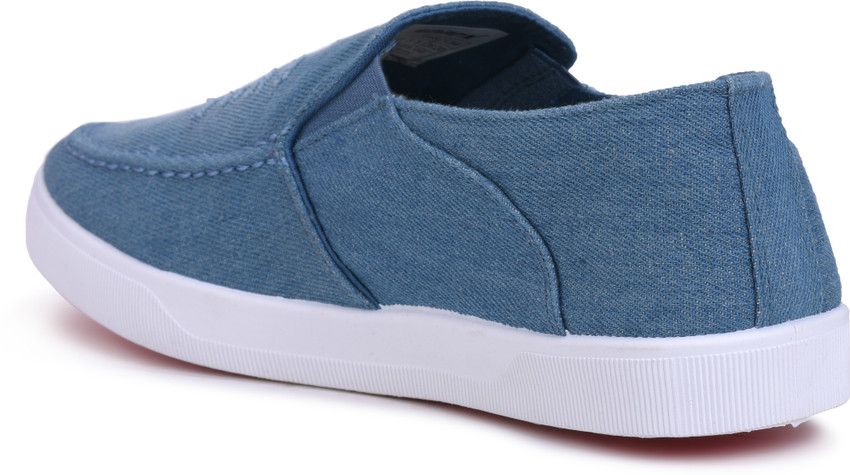 Sparx Men SM-448 Sky Blue White Slip On 
