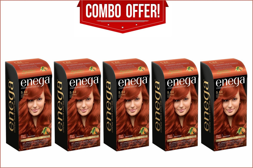 enega Cream hair color (120 ml/each) superior quality with Argan Oil & Green Tea extract NO AMMONIA Cream FORMULA smooth care for your precious hair!Copper Red (Pack of 5) Hair Color , enega Cream hair color (120 ml/each) superior quality with Argan Oil & Green Tea extract NO AMMONIA Cream FORMULA smooth care for your precious hair!Copper Red (Pack of 5) Hair Color ,