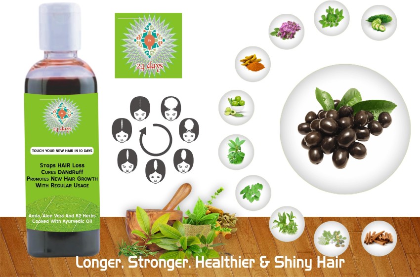 24 DAYS 10 days Stop hair loss & Anti hair fall hair oil 500 ml Hair Oil -  Price in India, Buy 24 DAYS 10 days Stop hair loss & Anti hair