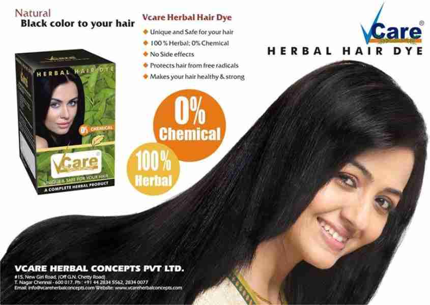 Vcare Herbal Hair Dye , Black 60 gms (pack of 8) (8x60 gms) , black - Price  in India, Buy Vcare Herbal Hair Dye , Black 60 gms (pack of 8) (8x60