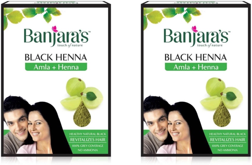 Banjara Black henna - Amla + Henna powder pack of 2 Price in India - Buy  Banjara Black henna - Amla + Henna powder pack of 2 online at 
