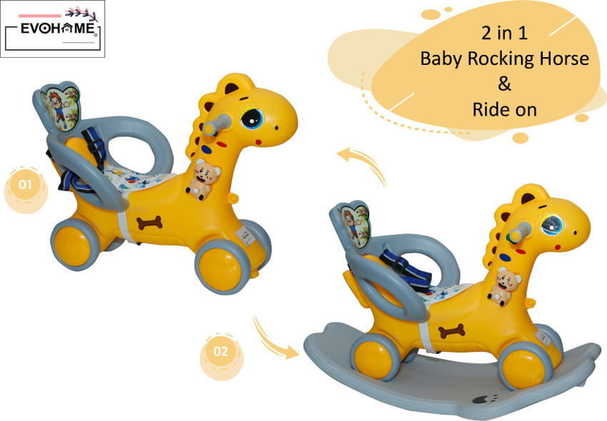 EVOSHINE 3 in 1 Rio Rocker Cum Rider Horse Ride On Kids Push Car with Parent Control Handle Toddler Baby Toy for Kids for Kids Girls & Boys 1-4 Years Charlie Rider - EVOSHINE 3 in 1 Rio Rocker Cum Rider Horse Ride On Kids Push Car with Parent Control Handle Toddler Baby Toy for Kids for Kids Girls & Boys 1-4 Years Charlie Rider -