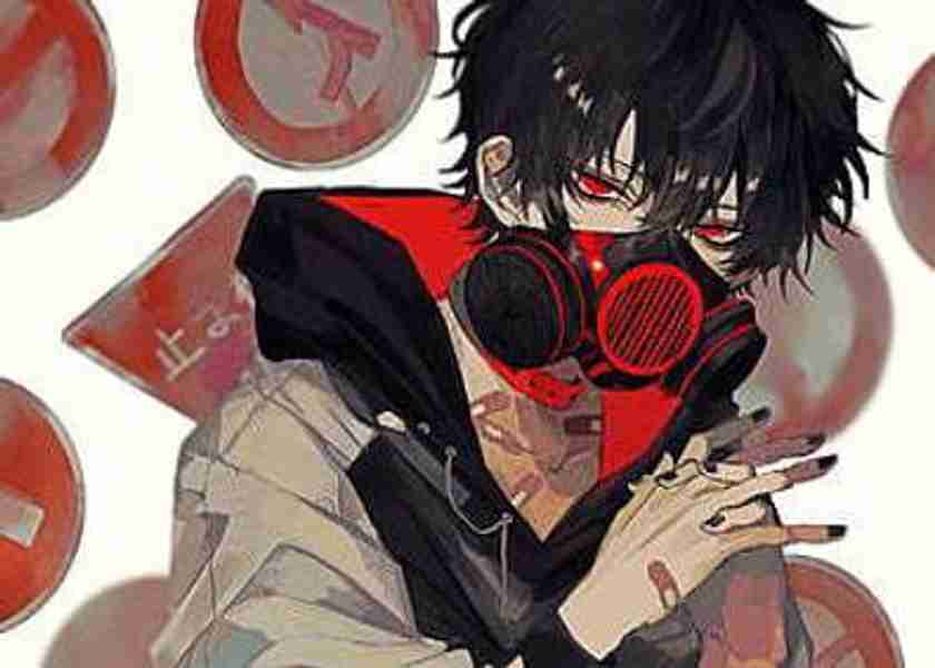 Anime Boy Gas Mask Red Eyes Black Hair Hoodie Anime Matte Finish Poster Paper Print - Animation & Cartoons posters in India - Buy art, film, design, movie, music, nature and educational Anime Boy Gas Mask Red Eyes Black Hair Hoodie Anime Matte Finish Poster Paper Print - Animation & Cartoons posters in India - Buy art, film, design, movie, music, nature and educational