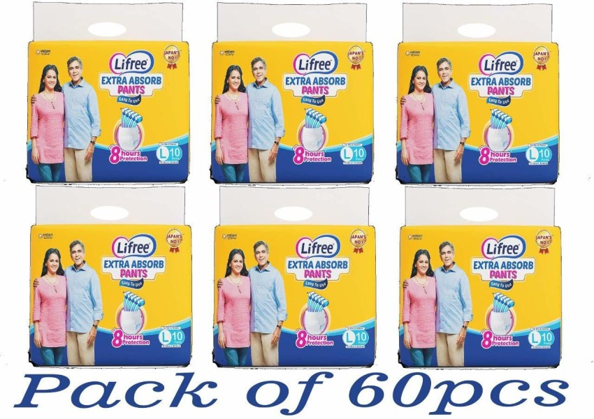 Buy Lifree Extra Absorb Adult Diaper Pants Unisex, Extra Large size 10  Pieces, Waist size (90-125 cm | 35-49 Inches) PACK OF 2 Online at Best  Prices in India - JioMart.