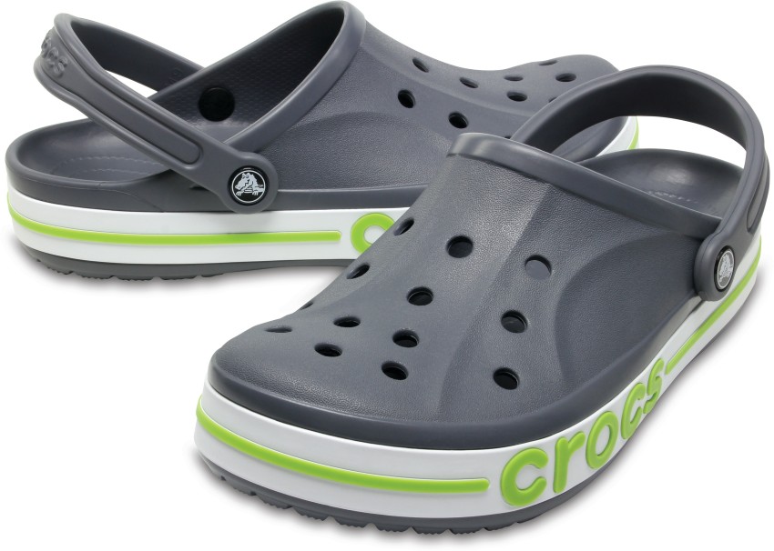 crocs grey and green