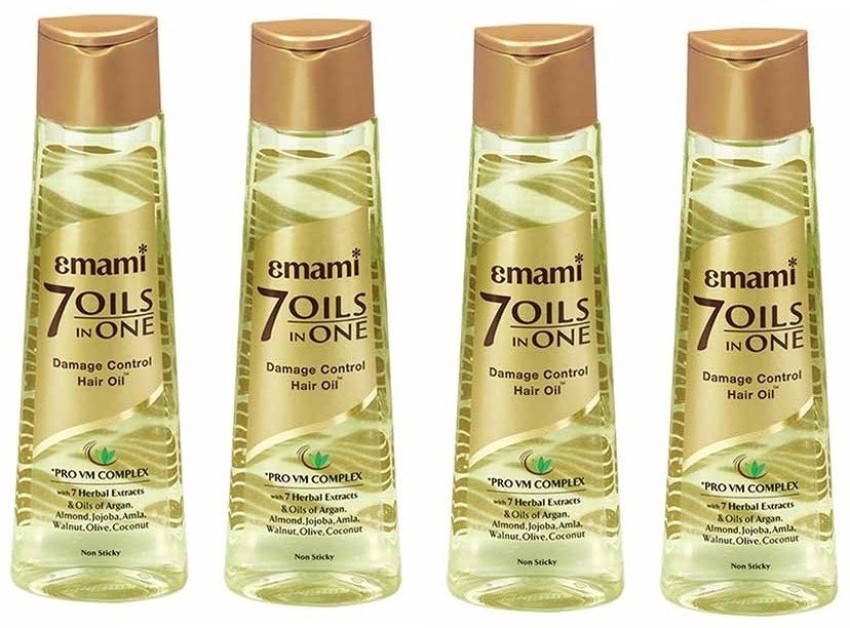 EMAMI 7 Oils in One Non Sticky Hair Oil Strong Inside, Set Outside (Pack of  4) Hair Oil - Price in India, Buy EMAMI 7 Oils in One Non Sticky Hair Oil