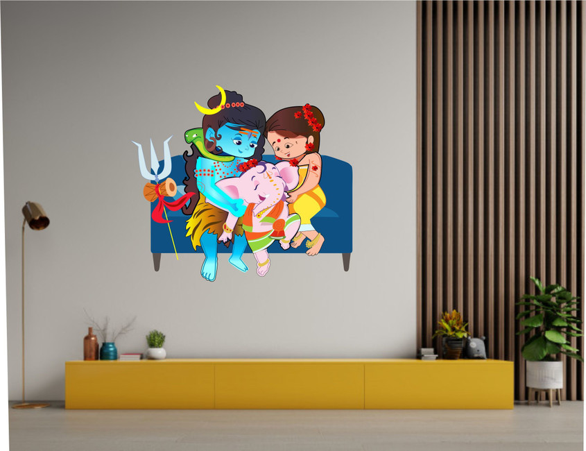 SUDARSHAN STICKER 70 cm Animated God Shiv, parwati with Ganesha wall sticker (PVC Vinyl 70 cm X 77 cm) Self Adhesive Sticker Price in India - Buy SUDARSHAN STICKER 70 cm Animated SUDARSHAN STICKER 70 cm Animated God Shiv, parwati with Ganesha wall sticker (PVC Vinyl 70 cm X 77 cm) Self Adhesive Sticker Price in India - Buy SUDARSHAN STICKER 70 cm Animated