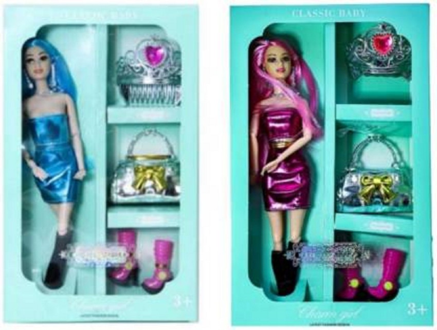 foldable barbie doll set