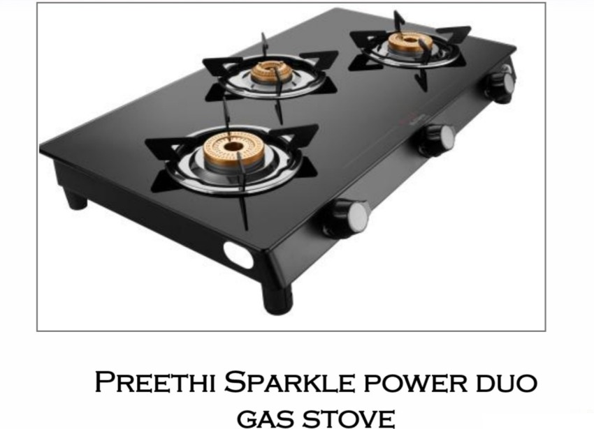 preethi glass top gas stove