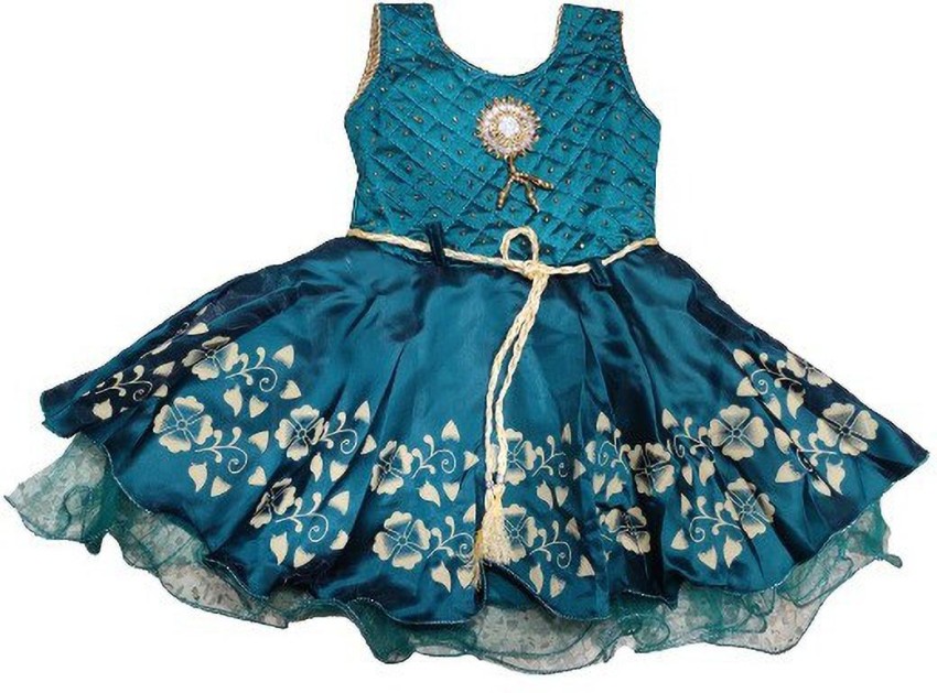 Buy Blue and Off white Lace Frock for Girls Online