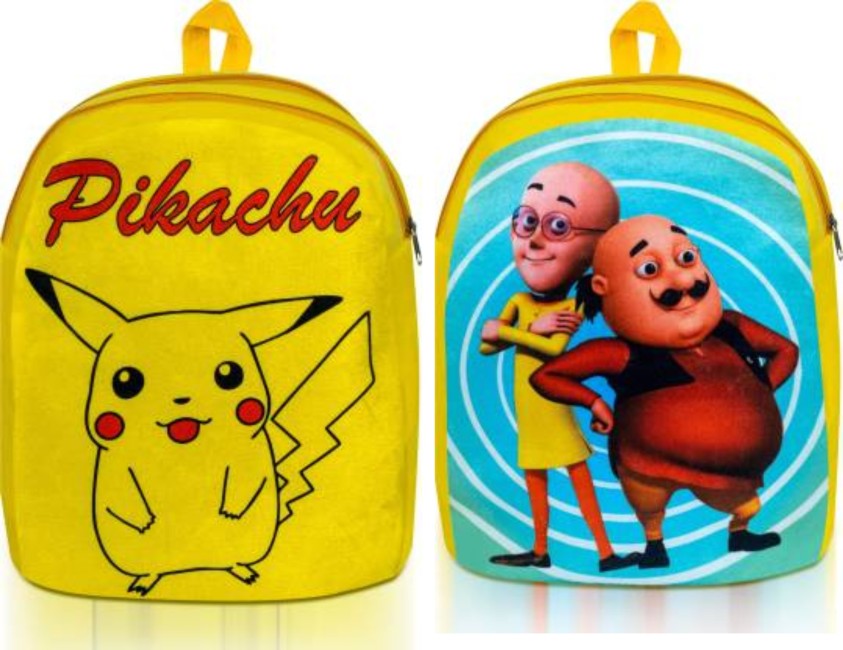  | BUY and Joy Soft Quality Pikachu & Motu Patlu Bag for kids  School Bag School Bag - School Bag