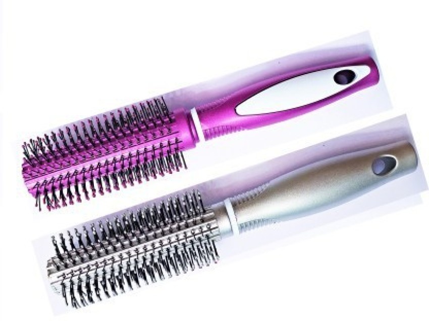 Molain 2 Pcs Mini Round Hair Brush Small Round Comb Salon Roller Comb   BABACLICK