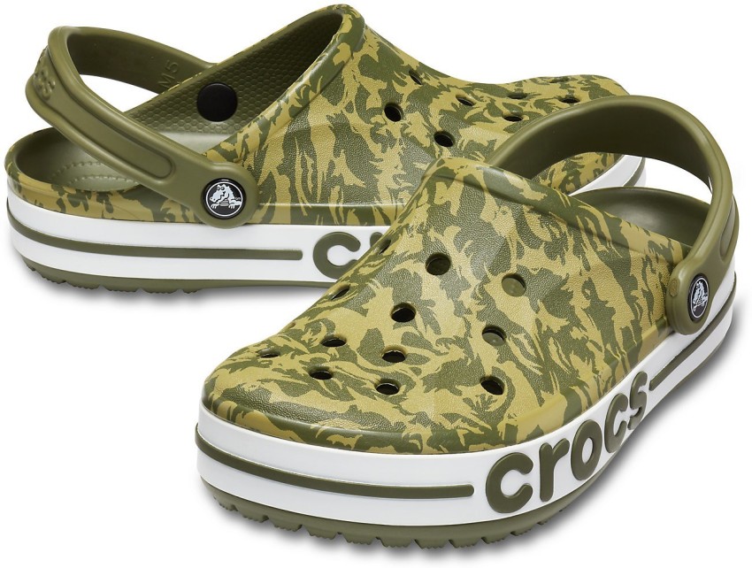 khaki green crocs