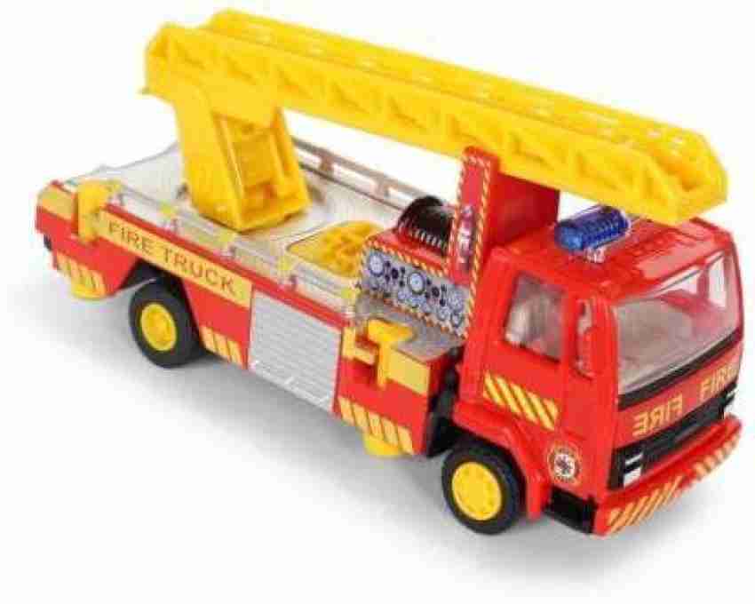 Savia Toys Fire Ladder Truck Pull Back Premium Quality Plastic Toy With Ladder Tiltable Upto 90 Swivel Rotation 360 Multicolor Fire Ladder Truck Pull Back Premium Quality Plastic Toy With