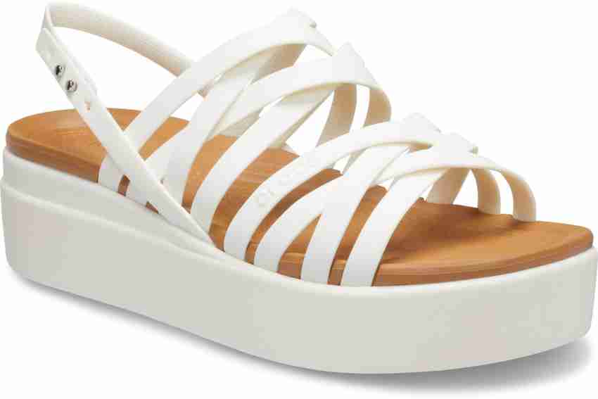 CROCS Brooklyn Strappy Lowwedgew Women White Heels - Buy CROCS Brooklyn  Strappy Lowwedgew Women White Heels Online at Best Price - Shop Online for  Footwears in India 