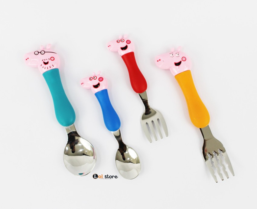 Girls Boys Character Fork & Spoon Cutlery Set  Peppa Pig LOL More New 