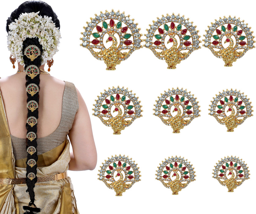Krenoz Bling Hair Jewelry Choti Jadai Billai Indian Hair pin Hair Decoration, Hair Brooch with Hook Wedding Bridal Jewellery for Women-09 Piece (JDNEWEXP-12) Hair Pin Price in India - Buy Krenoz Bling Krenoz Bling Hair Jewelry Choti Jadai Billai Indian Hair pin Hair Decoration, Hair Brooch with Hook Wedding Bridal Jewellery for Women-09 Piece (JDNEWEXP-12) Hair Pin Price in India - Buy Krenoz Bling