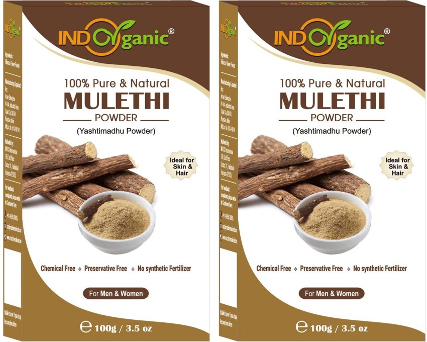 Indo Organic Natural Mulethi Powder For Skin Whitening For Body, Skin & Hair,  100g x 2 - Price in India, Buy Indo Organic Natural Mulethi Powder For Skin  Whitening For Body, Skin