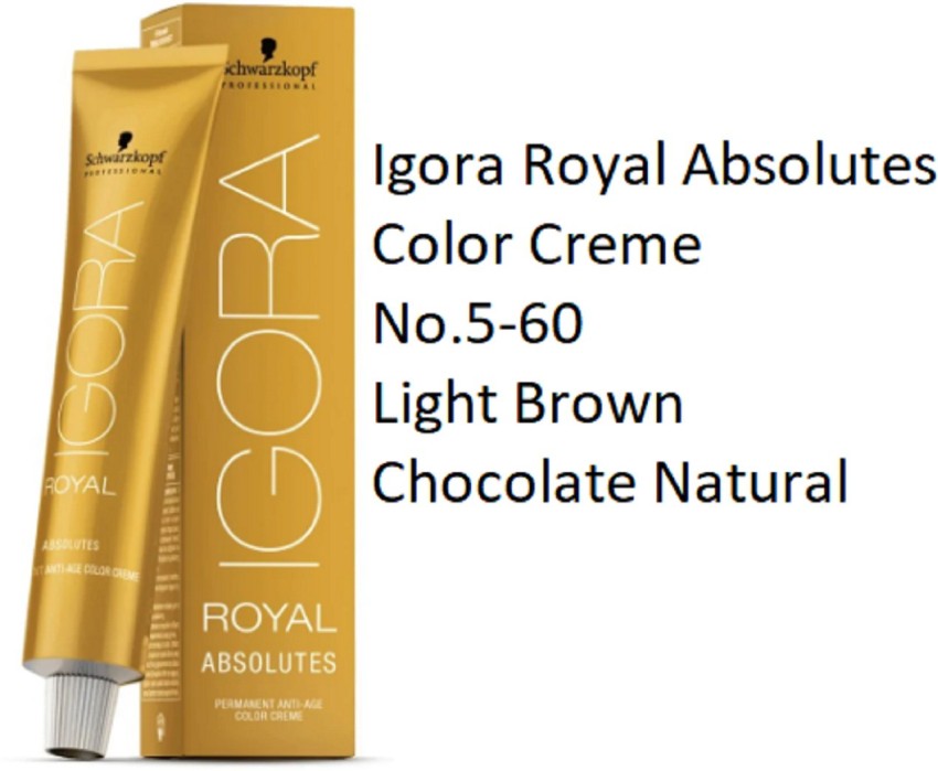 Schwarzkopf Professional Igora Royal Absolutes Hair Color Creme  ,  Light Brown Chocolate Natural - Price in India, Buy Schwarzkopf  Professional Igora Royal Absolutes Hair Color Creme  , Light Brown  Chocolate