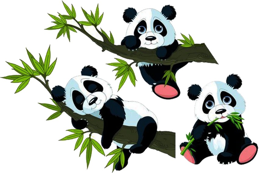 nirmal décor Three Pandas With Fun Medium Magnetic Sticker Price in India -  Buy nirmal décor Three Pandas With Fun Medium Magnetic Sticker online at  
